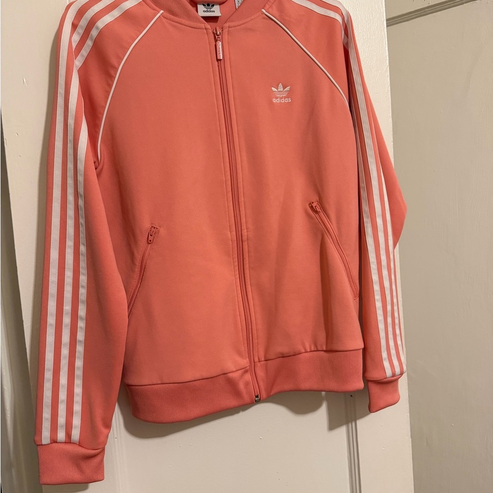 adidas Pink Zip-Up Track Jacket with Trefoil